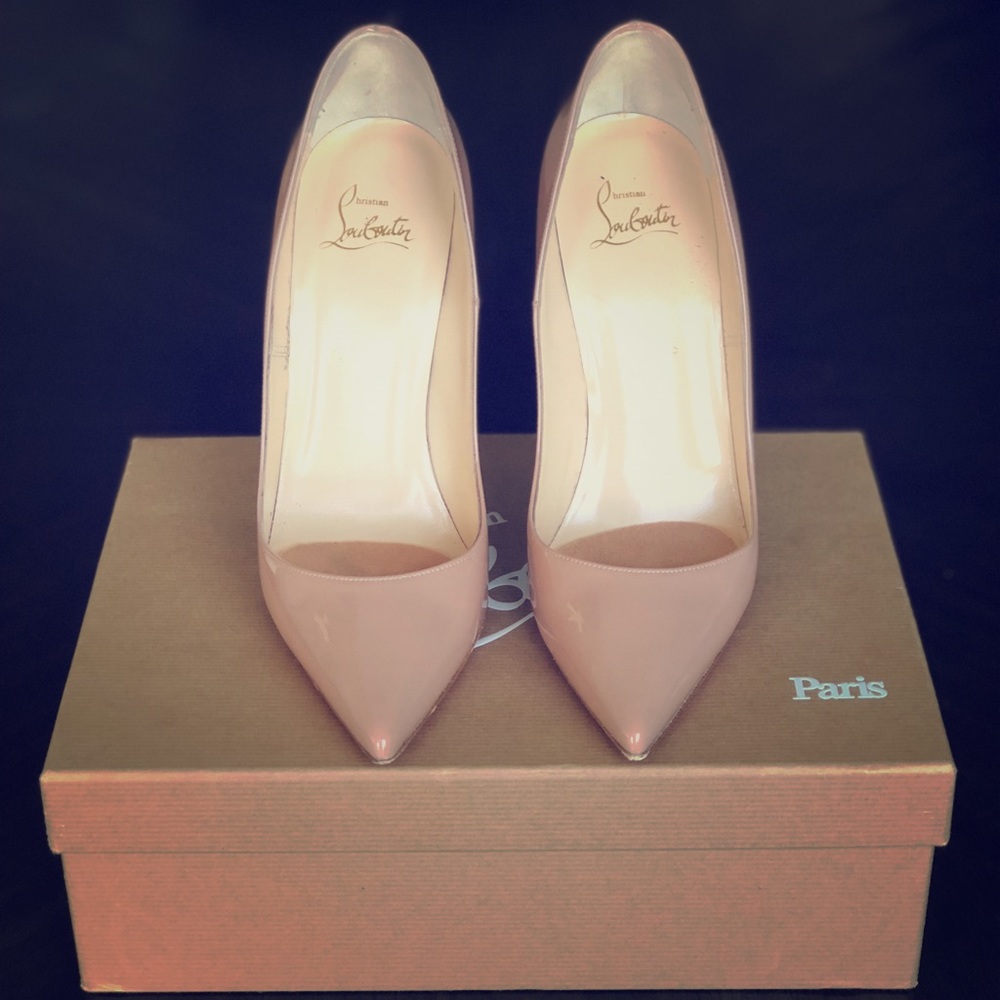 Christian Louboutin 38.5 Patent Nude So Kate